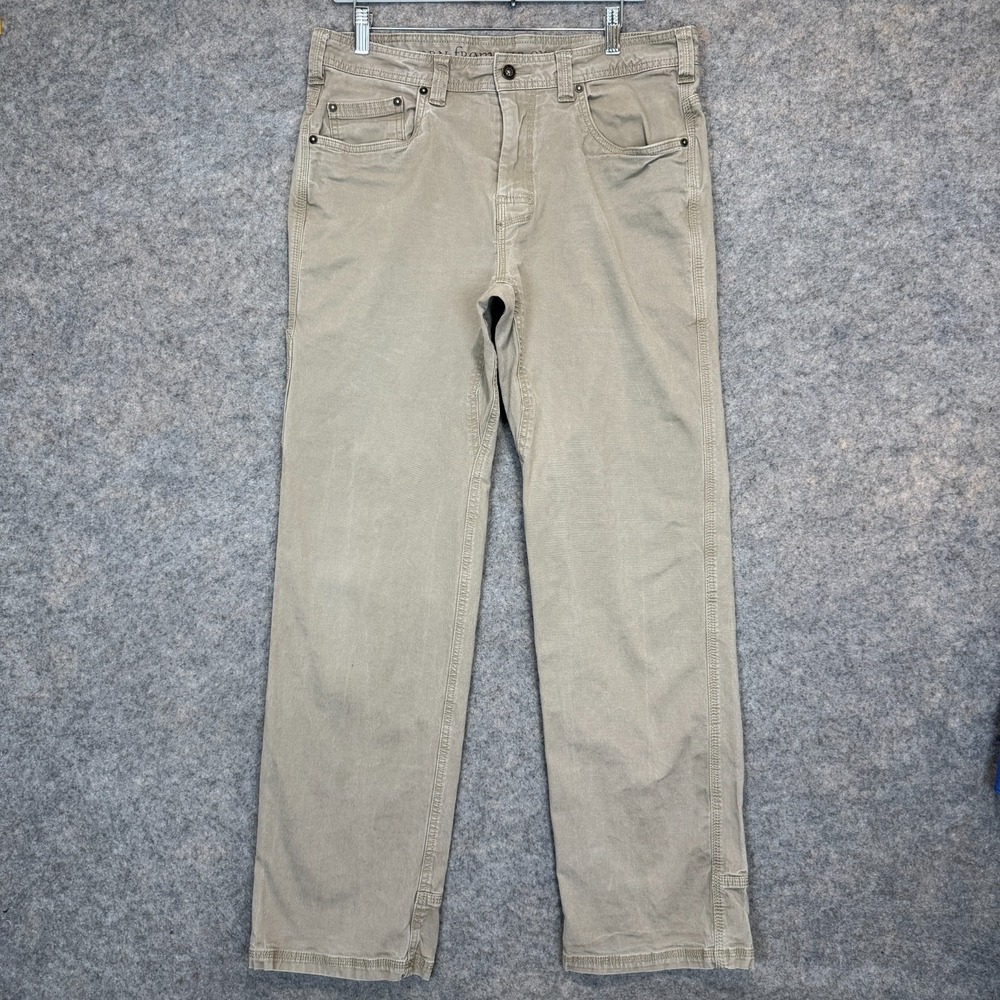 Prana Bronson Pants Mens 34x32 Hiking Outdoor Camping Climbing Canvas m4br32111